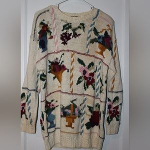 Vintage Forenza Floral Vase Sweater Women's L